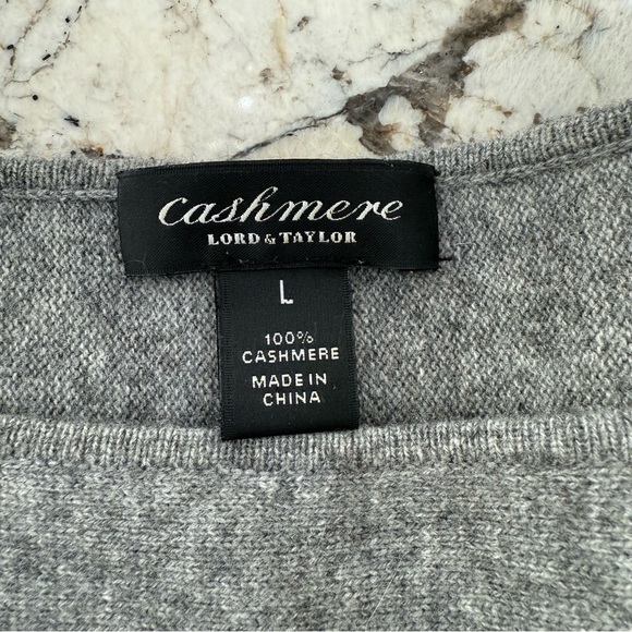 Lord & Taylor 100% Cashmere Y2K Babydoll Tunic Sweater Top Kimono Sleeve L - Picture 7 of 8